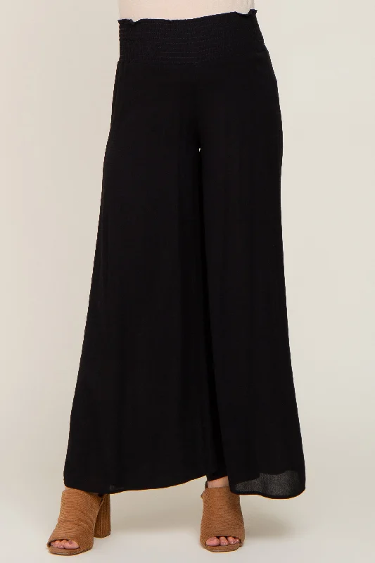 Black Maternity Wide Leg Pants