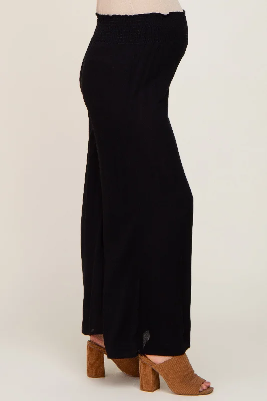 Black Maternity Wide Leg Pants