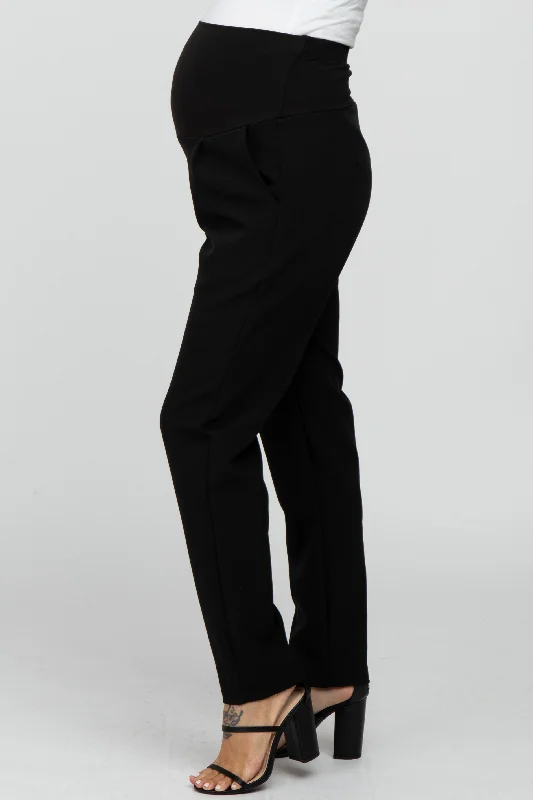 Black Pleated Relax Fit Maternity Pants