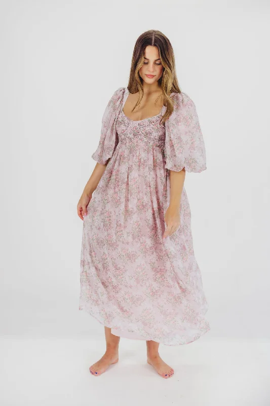 Harlow Maxi Dress in Mauve - Bump Friendly & Inclusive Sizing (S-3XL)