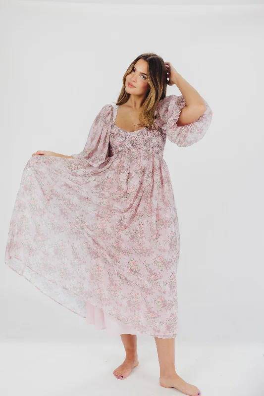 Harlow Maxi Dress in Mauve - Bump Friendly & Inclusive Sizing (S-3XL)