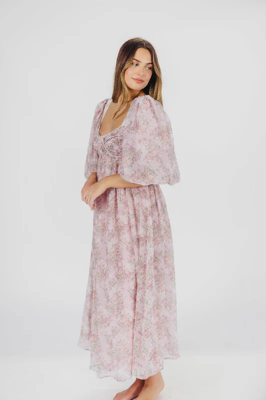 Harlow Maxi Dress in Mauve - Bump Friendly & Inclusive Sizing (S-3XL)