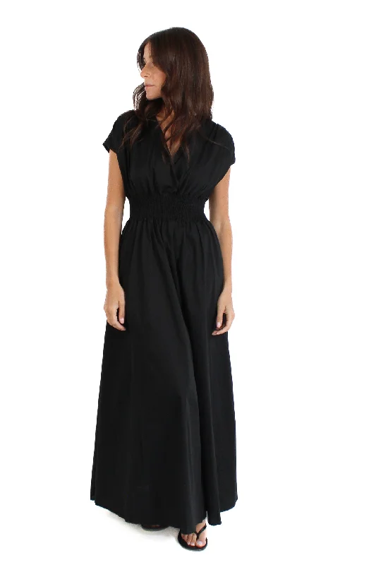 Cotton Black Midi Dress