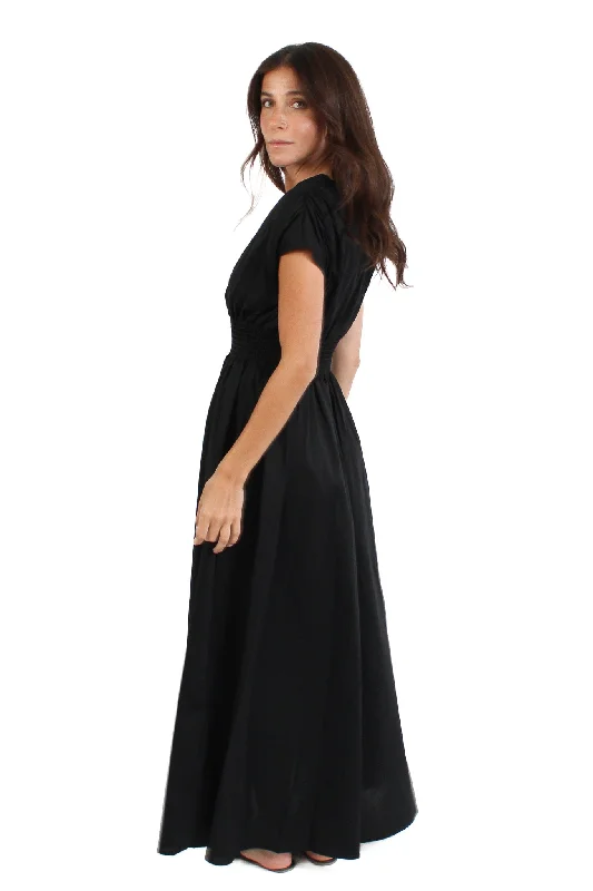 Cotton Black Midi Dress