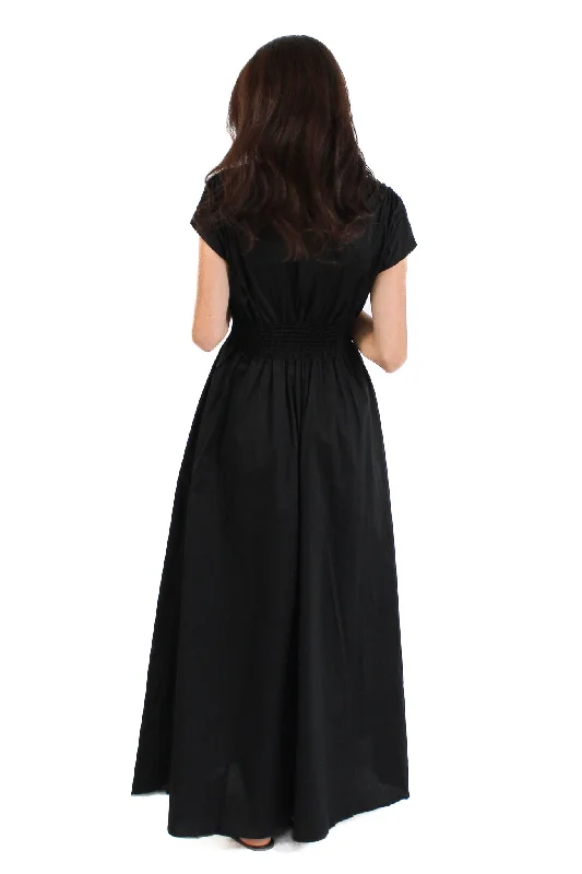 Cotton Black Midi Dress