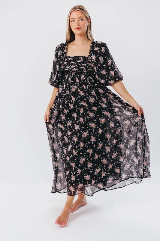 Melody Maxi Dress in Black - Bump Friendly & Inclusive Sizing (S-3XL)