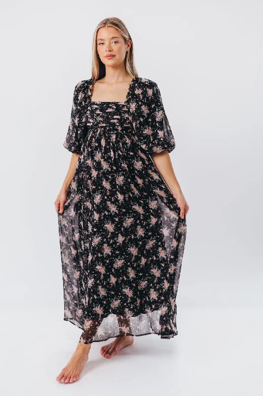 Melody Maxi Dress in Black - Bump Friendly & Inclusive Sizing (S-3XL)