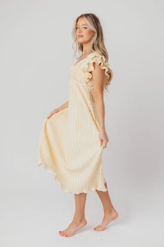 Lucky Charm Midi Dress in Vanilla Cream - Bump Friendly & Inclusive Sizing (S-3XL)