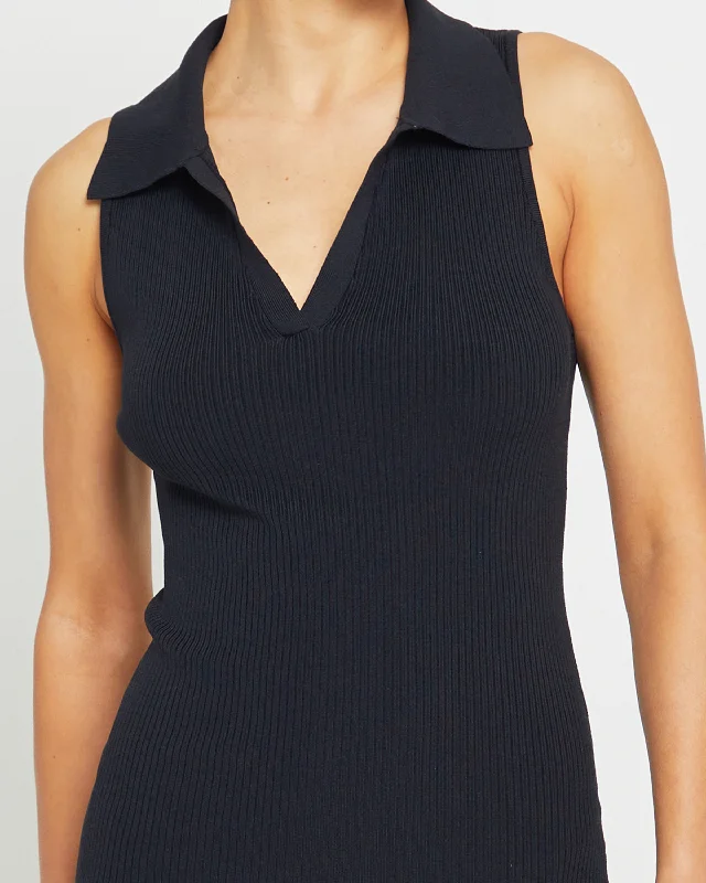 Sculpting Knit Polo Mini Dress