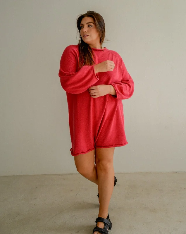 The Jeanie Romper - Raspberry