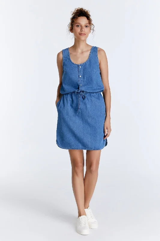 Tiffany  Denim Dress - Medium Blue