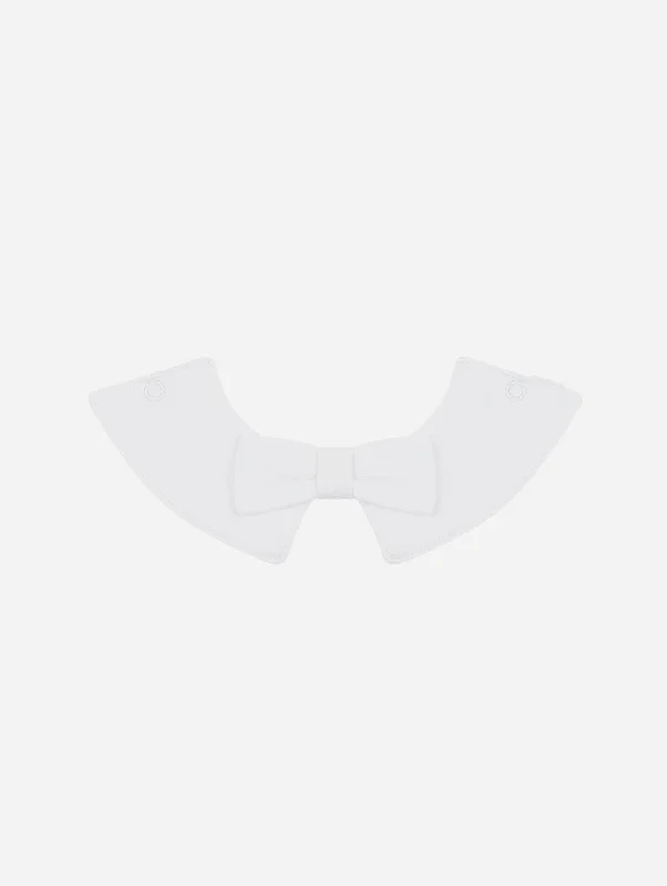 Organic Cotton Bow Tie Collar | White