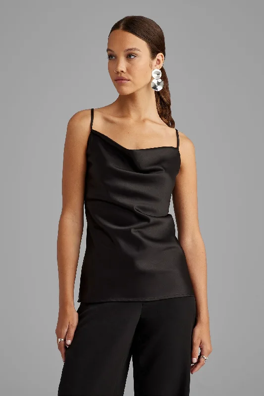 Camisole col baveux satinée - Femme