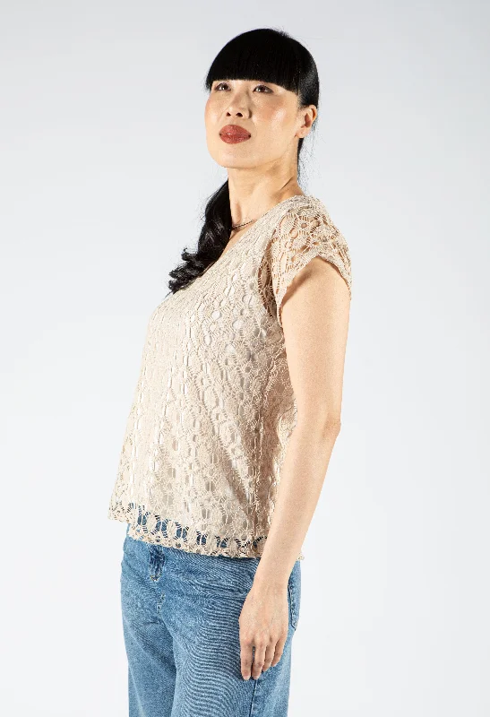 Crochet Layered V Neckline Top