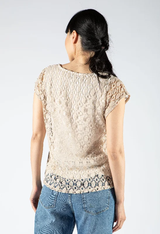 Crochet Layered V Neckline Top