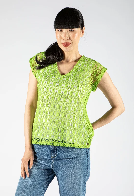 Crochet Layered V Neckline Top