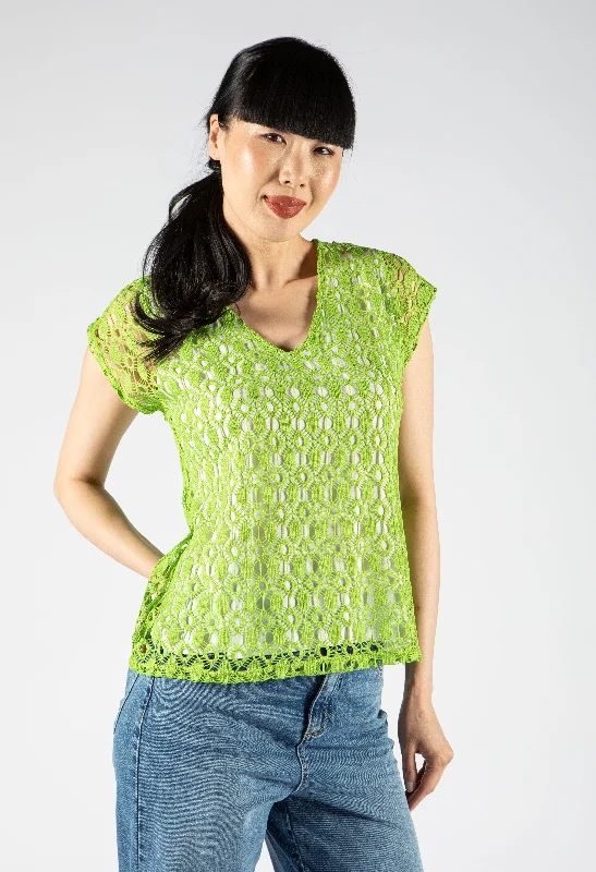 Crochet Layered V Neckline Top