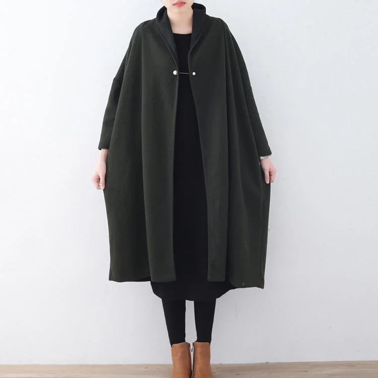 Fashion Green Wool Coat Plus Size Clothing Winter Coat