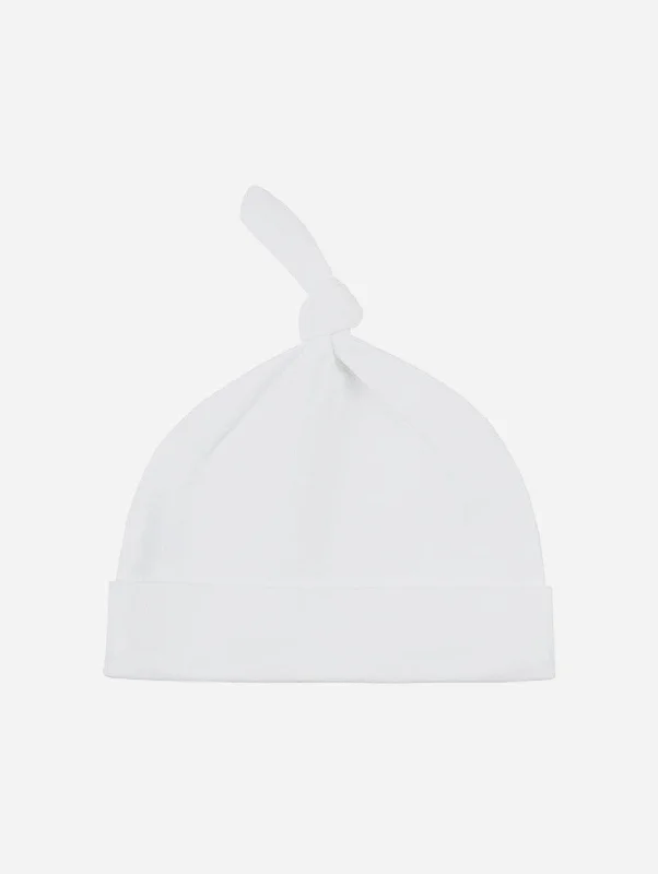 Organic Cotton Newborn Baby Hat | White