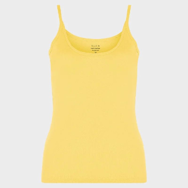 Ladies Essential Spaghetti Vest Popcorn