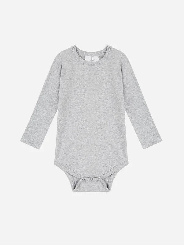 Organic Cotton Long Sleeved Bodysuit | Grey