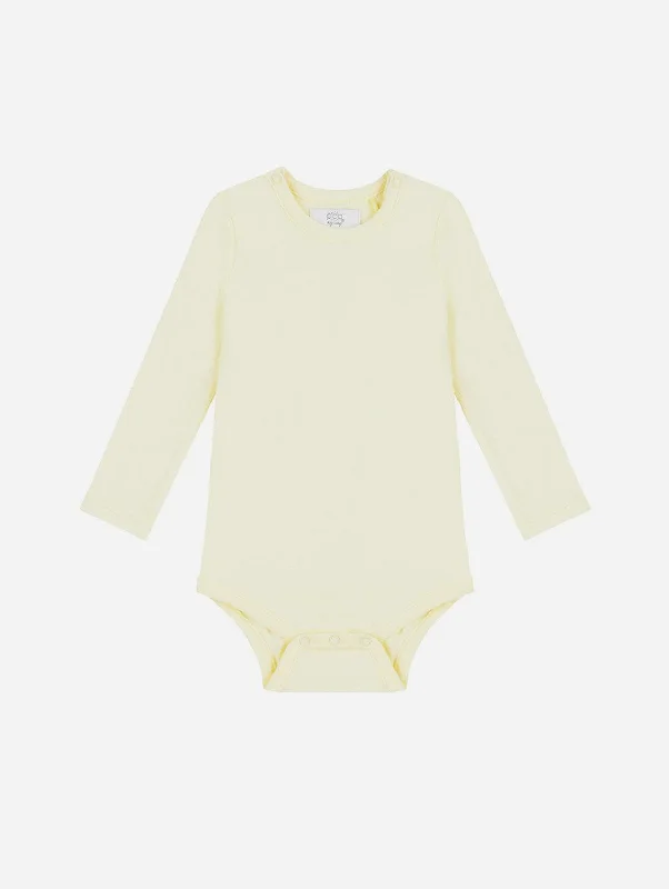 Organic Cotton Long Sleeved Bodysuit | Lemon