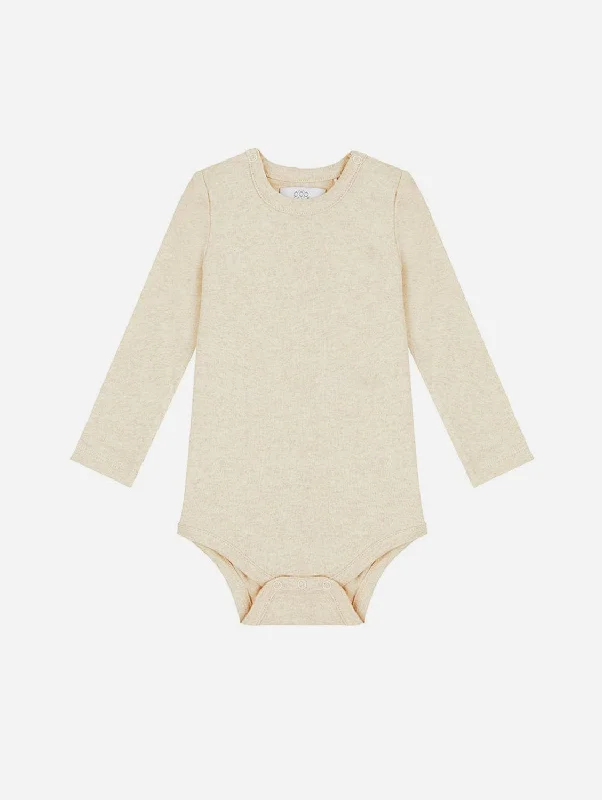 Organic Cotton Long Sleeved Bodysuit | Oatmeal