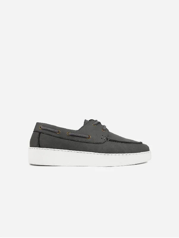 Oca Men's Vegan Suede Boat Shoes | Grey