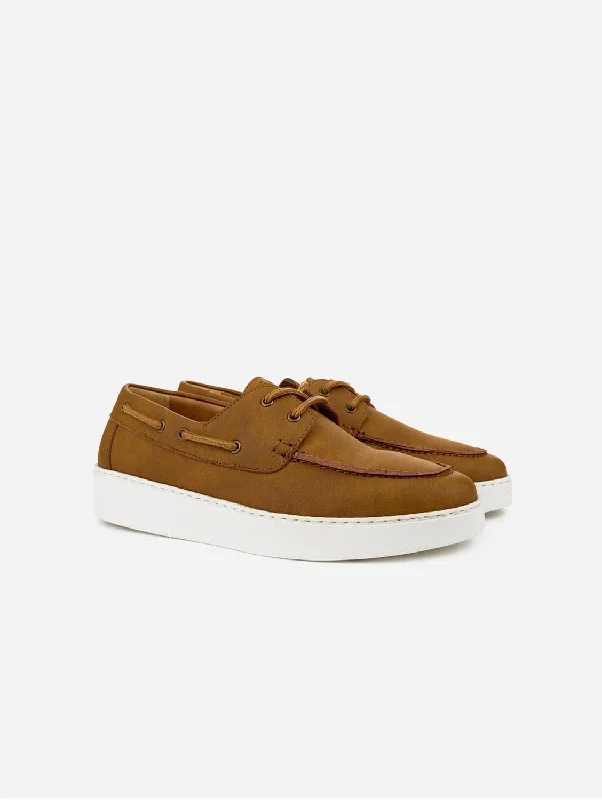 Oca Men's Vegan Suede Boat Shoes | Tan