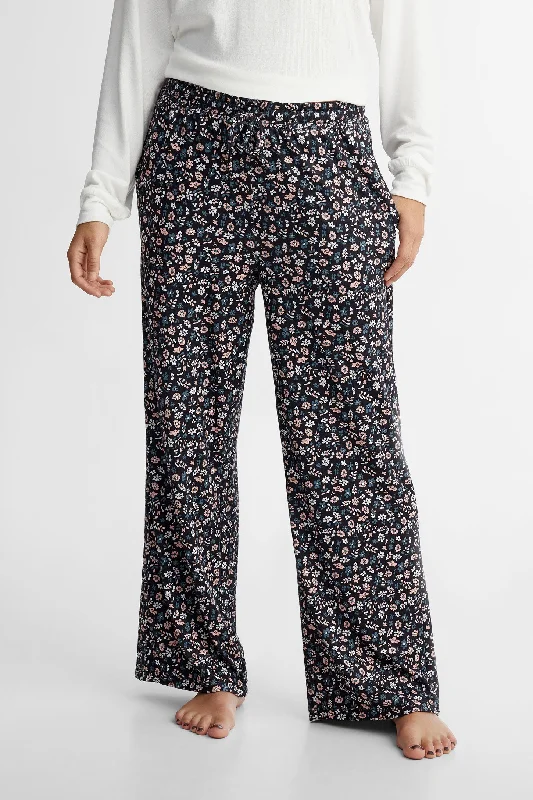 Pantalon pyjama jambe évasée -Femme