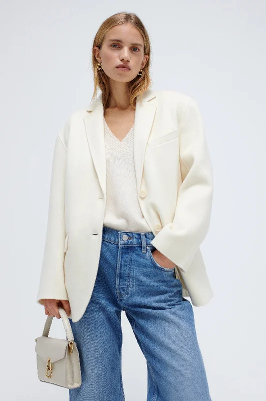 Quinn Blazer in White Cashmere Blend