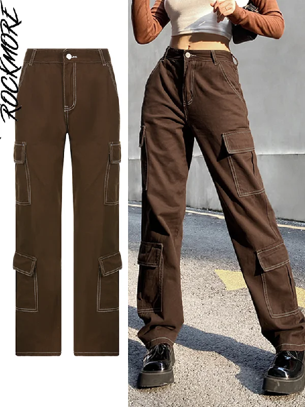 Amy Fashion - Brown Vintage Baggy Jeans