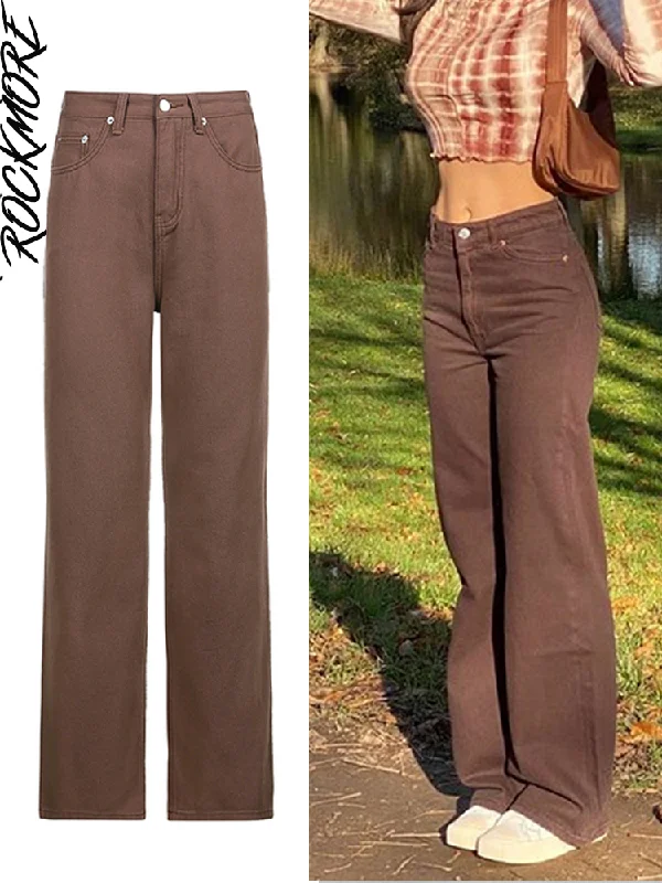 Amy Fashion - Brown Vintage Baggy Jeans