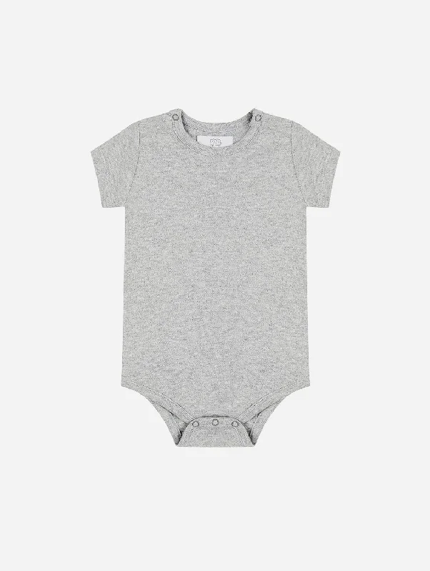 Organic Cotton Short Sleeved Bodysuit | Grey