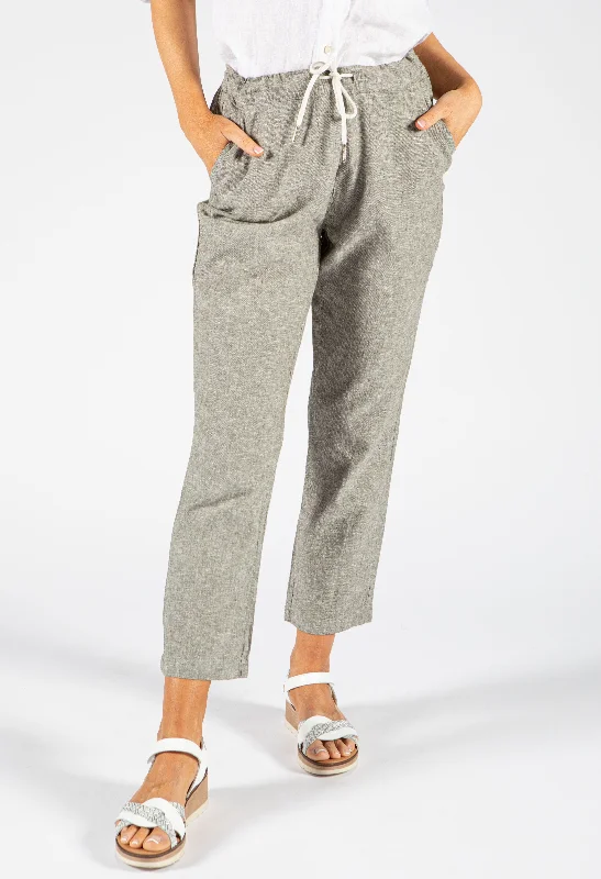 Soft Linen Comfort Waistband Trousers