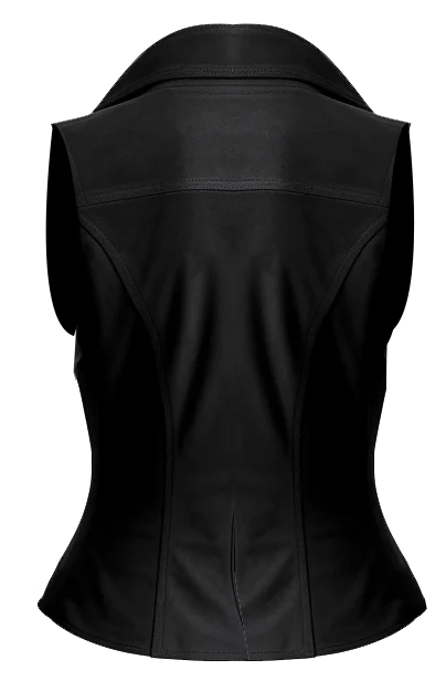 Women Black Suede Leather Vest