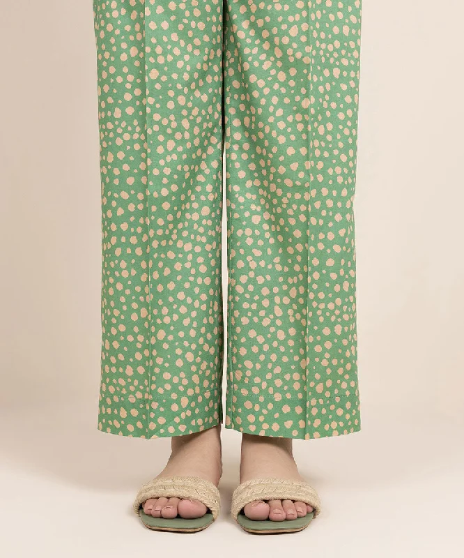 Printed Cambric Straight Pants