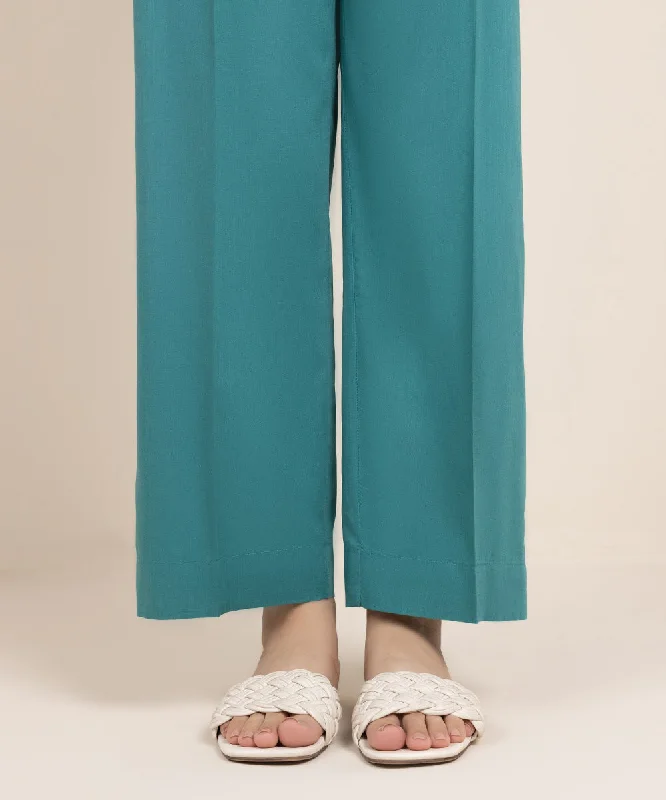 Cotton Viscose Straight Pants