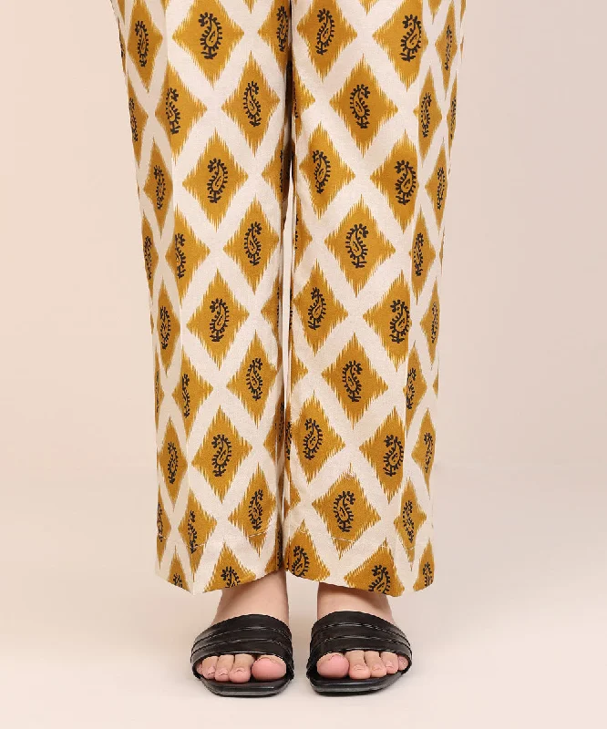 Printed Cambric Straight Pants