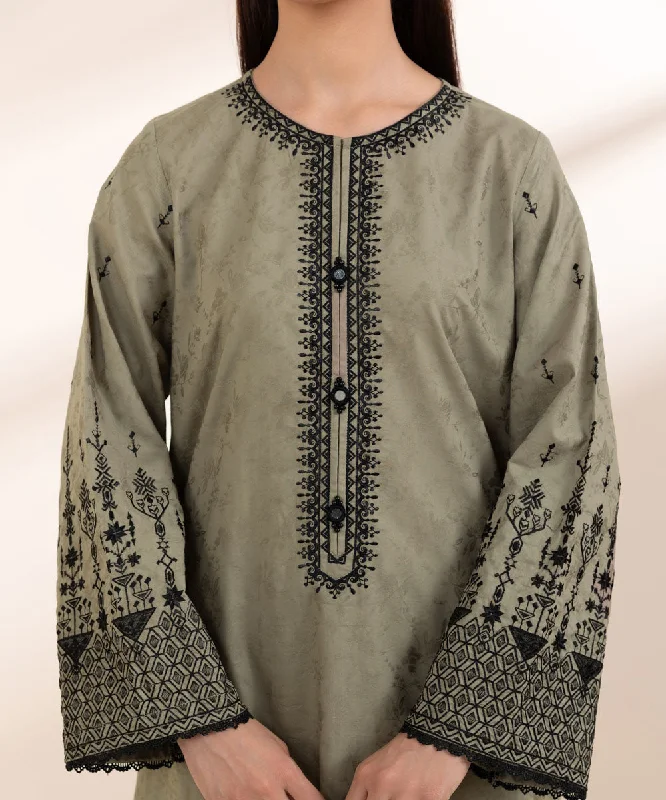 Embroidered Linen Jacquard Shirt