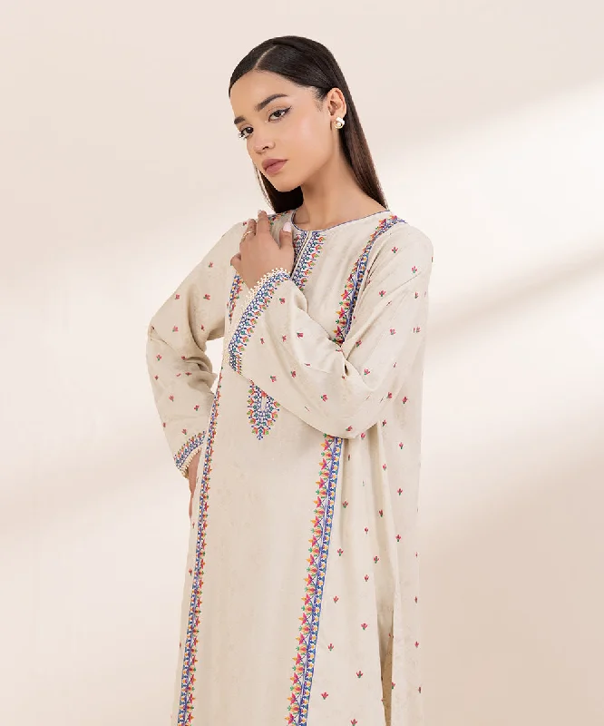 Embroidered Linen Jacquard Shirt