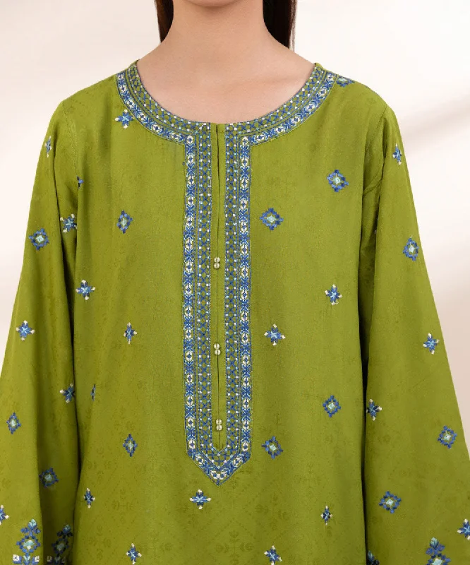 Embroidered Linen Jacquard Shirt