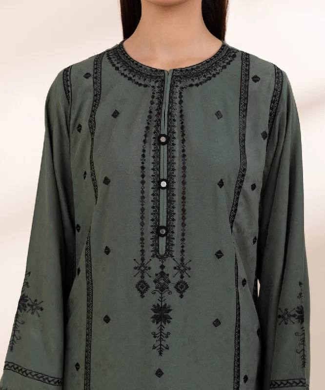 Embroidered Linen Jacquard Shirt