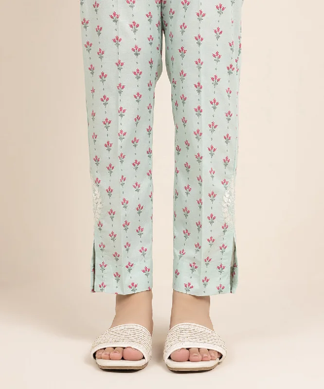 Embroidered Cambric Cigarette Pants