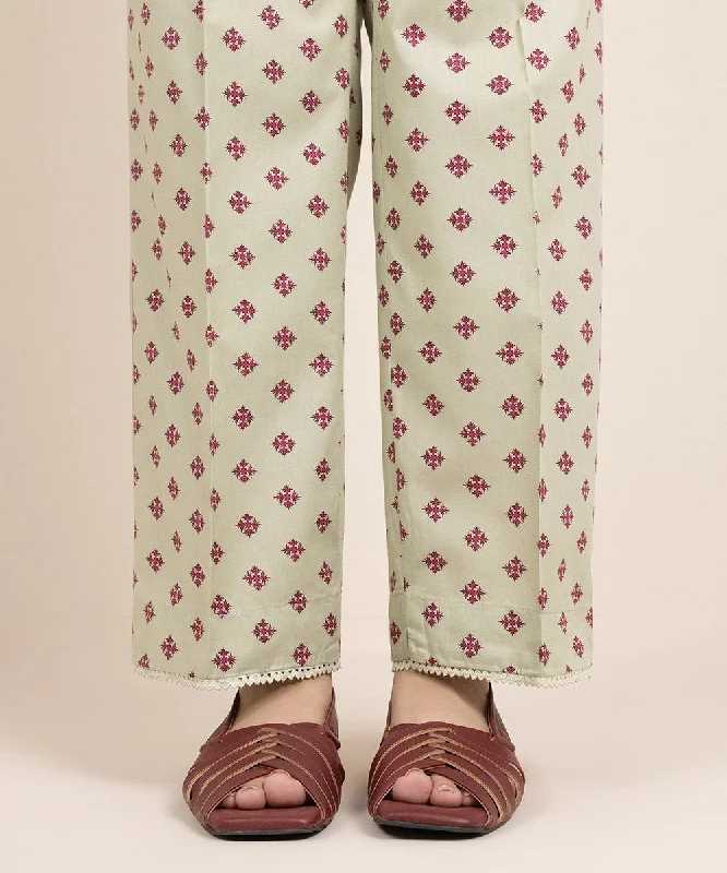 Printed Cambric Straight Pants