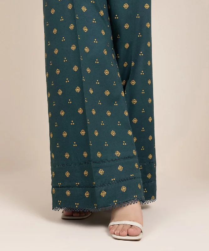 Printed Cambric Flared Pants