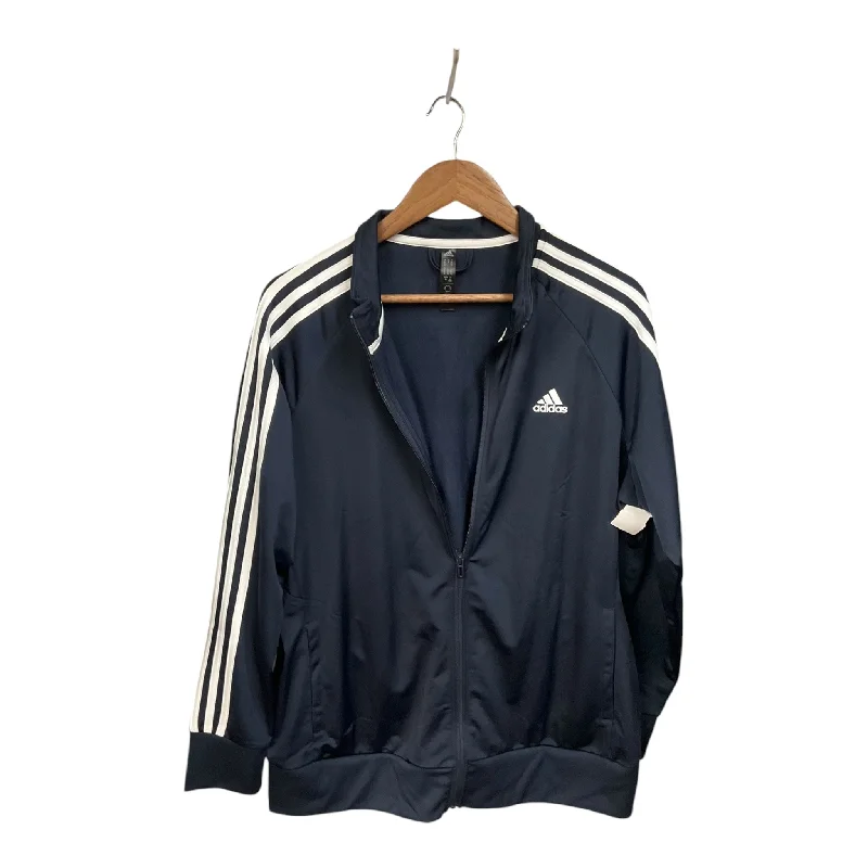 Athletic Jacket By Adidas In Navy, Size: 2x