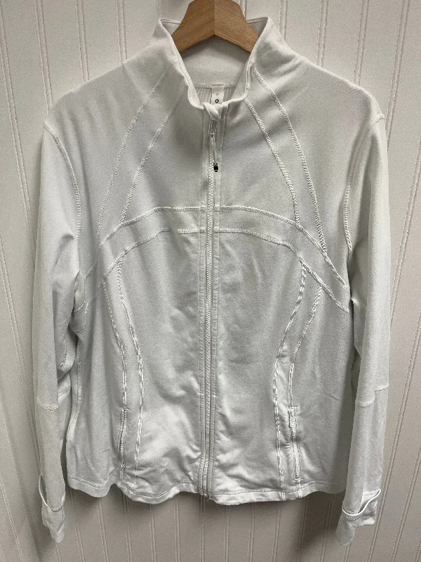 Athletic Jacket By Lululemon In White, Size: 1x