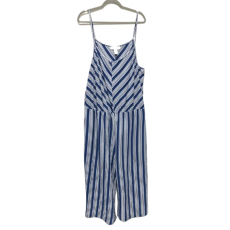 Blue & White Jumpsuit Just Be, Size 3x