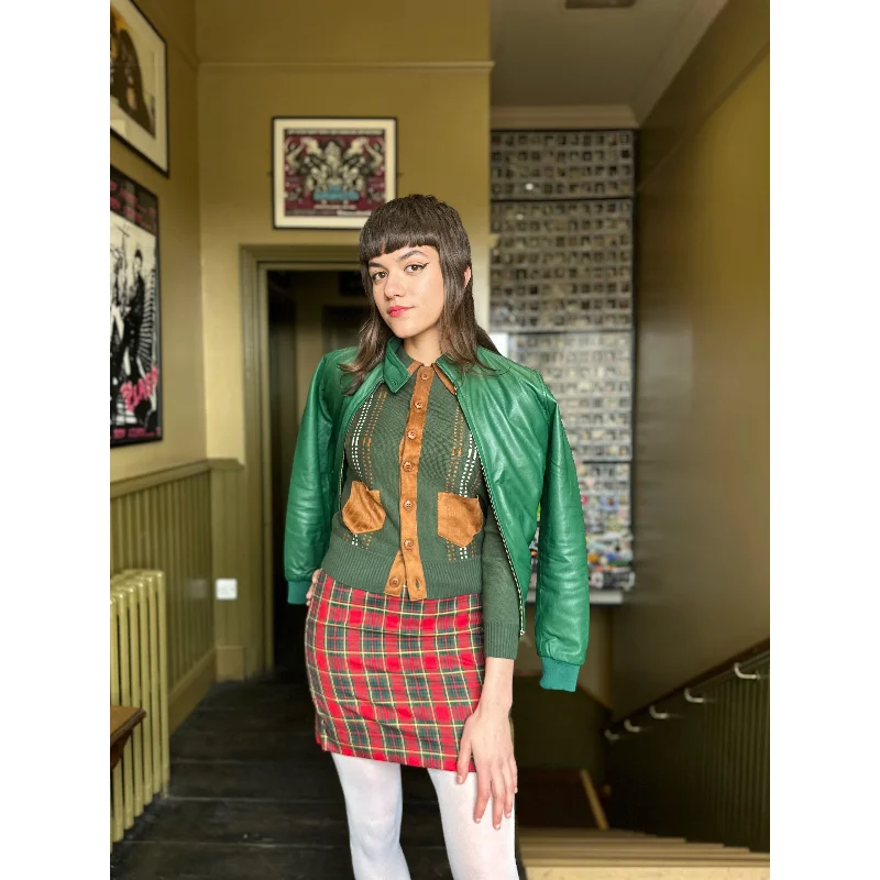 Modfather Clothing - Women's Racing Green Leather - Harrington Jacket